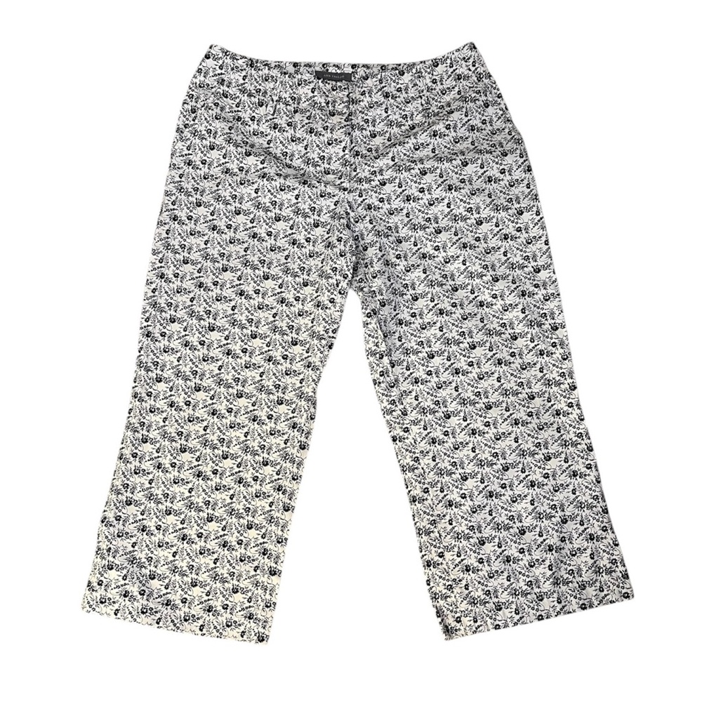 ANN TAYLOR | Black and White Floral Cropped Pants Size 6